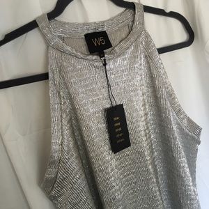 NWT Silver Shimmer Sleeveless Top
